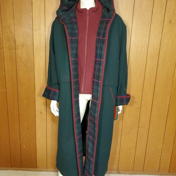 NWT Forecaster Bib-Coat Vintage Wool Trench Coat Women's Size 14 - Picture 11 of 16